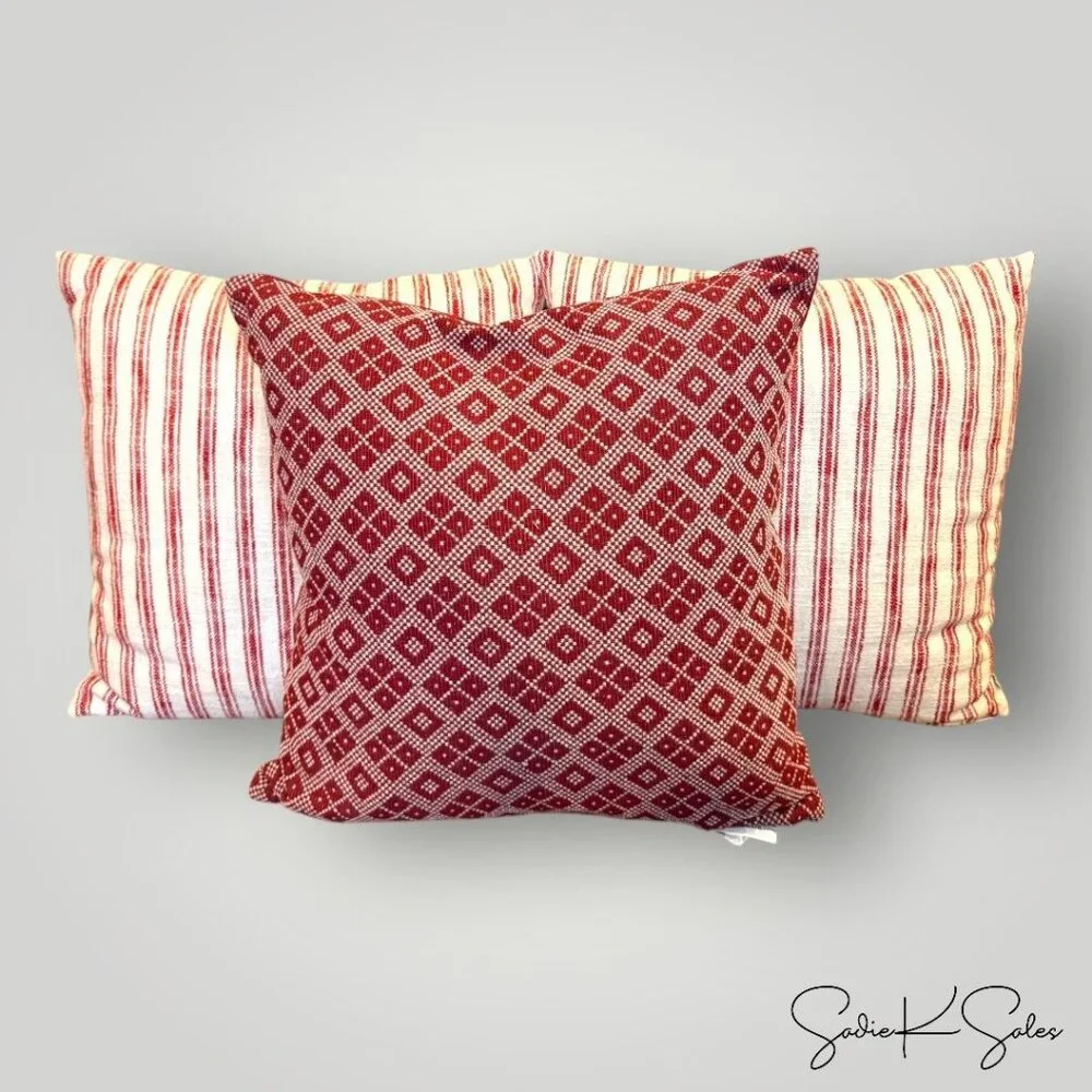 Oversized Woven Fair Isle Square‎ Throw Pillow Red - Threshold Studio McGee 2024